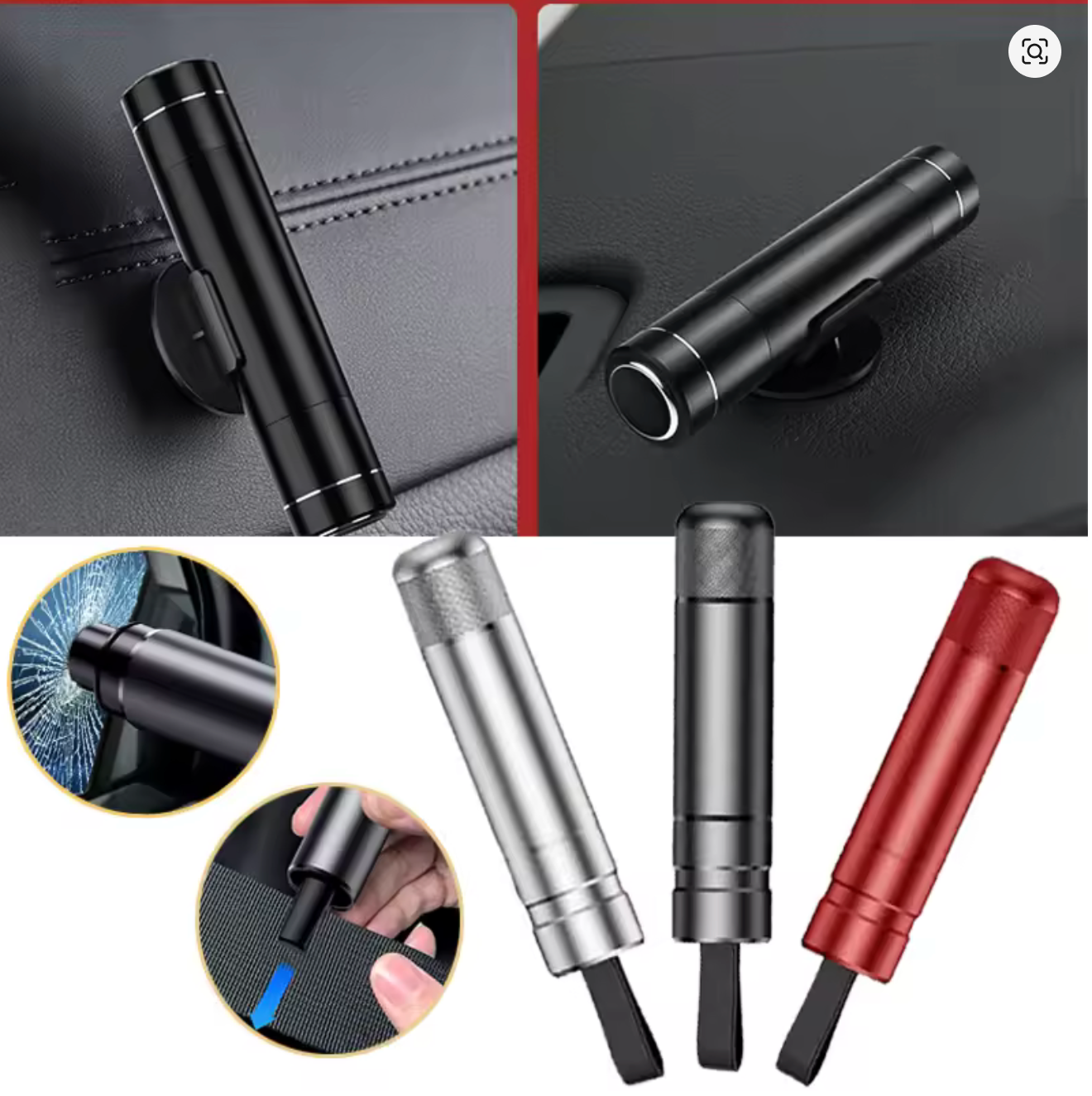 CarSafe : Brise-vitre & Coupe-ceinture
